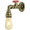 KAWELL Vintage Applique da Parete Industriale Retro Lampada da Parete Creativo Tubo dell'acqua Lampada a Muro Ferro E27 60W Max per Ristorante Cucina Caffè Bar Camera da letto, Colore Bronzo