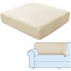 SHUOJIA Fodere per Cuscini per Divani, Protezioni per Cuscini per Sedili in Tessuto di Velluto Elasticizzato,Cuscino per Divano Fodera per mobili Coprisedile per Divano (Cream Color,Backrest Cover)