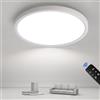 JDONG Plafoniera a led dimmerabile 72W rotonda con telecomando 3000K-6000K lampada da soggiorno lampada ultrasottile per soggiorno, camera da letto sala da pranzo ufficio Ø60*2.5CM