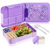 JYPS Porta Merenda Bambino, 1330ml Porta Pranzo Bambini, Lunch Box Bambina Con 6 Scomparti, Portamerenda Bambina Per Scuola, Portavivande Con Posate, Bento Box Senza BPA (sirena)