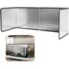 Dinhauyon Paraschizzi Parete Cucina con Rivestimento Antiaderente, Pannello Paraschizzi 4 Lati Pieghevole, Pannello Protezione Schizzi Olio Fornello, Paraspruzzi Fornelli per Cucine Gas, Padella (76x29x30cm)
