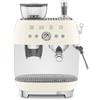 Smeg Macchina da Caffè Espresso Manuale con macinacaffè integrato 50's Style - Panna LUCIDO - EGF03CREU