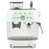 Smeg Macchina da Caffè Espresso Manuale con macinacaffè integrato 50's Style - Verde Pastello LUCIDO - EGF03PGEU