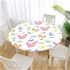 Morbuy Tovaglia Rotonda Antimacchia, Farfalla Stampa Copritavolo Elastico Rotondo, Impermeabile Lavabile Tovaglie da Tavola in Poliestere per Cucina Giardino Feste (rosa,Diametro 110cm)