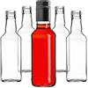 KADAX Bottiglie di vetro da riempire, 200 ml, 50 pezzi, bottiglie vuote di liquore con tappo a vite, bottiglie di succo, bottiglie per liquori, bottiglie di liquore (nero, lungo)
