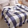FANSU Copriletto Trapuntato Matrimoniale Singolo Elegante Reversibile Coperta Trapunta Primaverile Estivo Antipolveri Copri Letto per Camera da Letto (Grande griglia Blu,150x200cm)