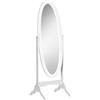 HOMCOM Specchio da Terra di Design, Specchio a Figura Intera con Inclinazione Regolabile, Autoportante, Cornice Ovale e Piedini in Legno, 147x46 cm, Bianco