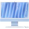 Apple iMac 24"Retina Display 4,5K, Chip M4 con CPU 10‑core, GPU 16GB, 256GB SSD, Blu [MWV13T/A]