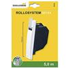 Schellenberg 50144 Set Avvolgitore da Incasso Mini con placca avvolgibili PVC, con Cinghia tapparella di Lunghezza di 5 m, con Scatola a Muro, Distanza dei Fori 15 cm, Bianco