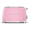 Smeg, Tostapane 2x2 TSF01PKEU, 2 Scomparti da 36mm, 6 Livelli di Doratura, Funzione Riscaldamento, Scongelamento e Bagel, Espulsione Automatica del Pane, Cassetto Raccoglibriciole, 950W, Rosa