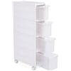 SONGMICS (TG. 18 x 84,5 x 46 cm) SONGMICS Carrello Stretto con 4 Cassetti, Scaffale Salva