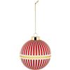 Alessi Delight NZ04 2 - Palla per Albero di Natale, in Vetro Soffiato, Diametro 9 cm, Rosso, Bianco, Oro