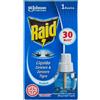 RAID LIQUIDO ELETTRICO RICARICA ANTIZANZARE TIGRE E COMUNI CONFEZIONE DA 1 RICARICA 21ML 30 NOTTI INODORE