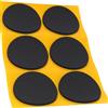 Adsamm® / 6 x antiscivolo autoadesivi/neri/Ø 70 mm/tondi/piedini adesivi antisdrucciolo in gomma espansa EPDM/cuscinetti protettivi per arredi Adsamm® Quality