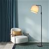 Neoglint Lampada da Terra ad Arco da 1.67 m, Piantana LED Dimmerabile 10 w, 950 lm, Piantane da Salotto Vintage Con Telecomando/Lampadina - Paralume In Tessuto Beige - Attacco E27 - Nero