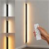 LANMOU Applique da Parete Interno 60CM, LED Lunga Lampada da Parete Nero Moderno per Angolo, Dimmerabile＆(3000K-6000K) Con Telecomando, 16W 1280LM, per Soggiorno/Camera/Scala/Corridoio