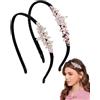 BARRU 2 pezzi Fasce per Capelli Bling Strass Fascia - per Capelli di Cristallo Blu Navy Gemma Vintage Sottile Cerchietto per accessorio per San Valentino, feste in costume