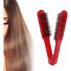 Agatige Spazzola per capelli con pinza, Spazzola per lisciare i capelli su entrambi i lati, pettine in ferro piatto, Strumento per acconciare i capelli con pinza per lisciare i capelli annodati e spettinati