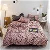 Loussiesd Set copripiumino leopardato per ragazze e donne, set di biancheria da letto rosa, splendido e morbido, per letto king size, con 2 federe, con cerniera, reversibile, moderno, 3 pezzi