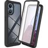 XINNI Cover per Oppo Reno8 Lite 5G(Reno 8 Lite)/OnePlus Nord N20 5G, Protezione Schermo Integrata 360 Gradi Antiurto Custodia, Rugged Doppia Faccia Bumper Trasparente Full Guscio Fronte Retro Case