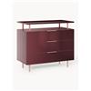Westwing Collection Cassettiera molto lucida Lennie - Rosso