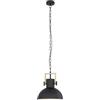 Eglo lampada a sospensione Lubenham, lampada vintage a 1 fiamma in stile | industriale, lampada a sospensione retrò in acciaio e legno, colore: nero, marrone, attacco: E27