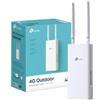 TP-Link TL-MR110-Outdoor Router WiFi con SIM da Esterno, 4G Cat4 300Mbps, IP65, 1 x Porta WAN/LAN(PoE In), Antenne LTE Smontabili, Alimentazione PoE/DC, Montaggio su Palo, Parete e Finestra