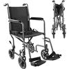 PEPE Mobility Sedia a Rotelle Pieghevole Leggera (Stretta 38 cm), Compatta in Acciaio per Disabili e Anziani, Facilmente Richiudibile e Pratica