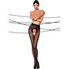 Passion Ti Open 006 - collant aperti decorati (nero) - L/XL