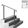 VEVOR Corrimano Scala Passamano Ringhiere Gradino Esterno Installazione a Terra Altezza 45 cm per Ringhiera in Ferro Battuto Nero Passaggi da 2 Gradini