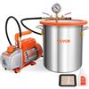 VEVOR Pompa Vuoto Condizionatori Kit Pompa per Vuoto Monostadio Velocità 1440 giri/min Capienza Camera Vuoto 19L Pompa con Camera Vuoto Coperchio