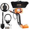 VEVOR Rilevatore per Metalli Sottoterra Bobina Diametro 20,3cm 2 Modalità di Funzione 7,2-9,6 V Lunghezza Asta Regolabile tra 96,5-124,4cm, Metal Detector per Adulti Bobina IP68 Temperatura -10℃ a 50℃