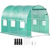 VEVOR Serra da Giardino per Piante a Tunnel Impermeabile con 6 Finestre e Porte 3 x 2,1 x 2,1m, Serra a Tunnel da Esterno Impermeabile in Acciaio Zincato Copertura PE 12,8 kg, Serra a Tunnel Verde