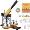 VEVOR Kit per Fustellatrice Manuale di Badge Spillo Bottoni Diametro 75mm, Kit di Punzonatrice Manuale in Acciaio Alluminio per Badge Spillo Fai-da-te con Accessori Completi Modelli da Diametro 75mm