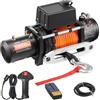 VEVOR Argano Elettrico Carico da 6123 kg/13500 lbs Argano per Camion 12 V CC con Corda Sintetica Φ9,5 mm x 24 m Telecomando Senza FilI e Cablato, Verricello Elettrico per Traino Fuoristrada SUV Jeep