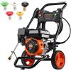 VEVOR Idropulitrice a Gas 239,04 kgf/cm² 10 L/min Idropulitrice a Gas con Pompa in Alluminio, Prolunga, Set da 5 Ugelli, Idropulitrice ad Alta Pressione per Auto, Recinzioni, Case, Cortili, Verticale