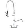 VEVOR Rubinetto Commerciale con Spruzzatore Pre-risciacquo, Altezza 915 mm Interasse 203 mm Bocca Girevole 305 mm Montaggio a Parete, Dispositivo Ottone Getto Abbassante, Lavello da 1/2/3 Scomparto