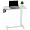 VEVOR Tavolino da Letto Mobile con 4 Ruote Nascoste, Scrivania per Laptop, Regolabili in Altezza con Portabicchieri, Scrivania Portatile in Truciolato Sopra Letto per Casa, Ufficio, Studio, Bianco