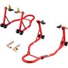 VEVOR Cavalletto per Moto Capacità Carico max. 385 kg Cavalletto per Forcella Anteriore Posteriore, Cavalletto U+L Motociclette, Cric Supporto per Riparazioni Moto da Garage Officina, Rosso
