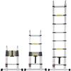 VEVOR Scala Telescopica a Forma di A da 5029,2 mm Scala Estensibile in Alluminio, Capacità di 170 kg Scala Pieghevole con Retrazione Multi-pulsante, con Barra Stabilizzatrice, per Camper, Roulotte