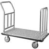 VEVOR Carrello Portavaligie per Hotel, Carico 340 kg Carrello Trasporto Portavaligie con Telaio Anteriore Rimovibile, Ponte in Moquette Grigia e Ruote in Gomma 152,4 mm per Hotel, Condomini, Resort