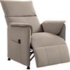 HOMCOM Poltrona Reclinabile Elettrica con Telecomando e Poggiapiedi, in Tessuto Effetto Velluto, 80x83x104 cm, Marrone | Aosom Italy