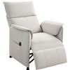 HOMCOM Poltrona Reclinabile Elettrica con Telecomando e Poggiapiedi, in Tessuto Effetto Velluto, 80x83x104 cm, Crema | Aosom Italy