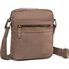 ROYALZ Borsello Tracolla piccola in Pelle per Uomo Borsa Vero Cuoio Stil Vintage Massaner Elegante Mini, Colore:Montana marrone