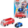 Paw Patrol, Camion dei Pompieri e Auto della Polizia di Chase in Metallo, Veicoli Die-Cast in Scala 1:55, Giocattoli per Bambini dai 3 Anni in su