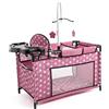 Bayer Design 62676AA letto per bambole multiplo con scomparto, seggiolone integrato, giostrina, accessori per bambola