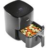 Haier Friggitrice ad aria I-Master, 6 in 1 con display touch, cuoci, arrostisci, griglia, scongela, capacità 5 litri per un massimo di 4 persone, [Nero]