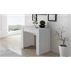 Dmora Consolle allungabile Maclodio, trasformabile in Tavolo da Pranzo, salvaspazio ed Estensibile Fino a 237 cm, 90-237x76,6x90 cm, Bianco