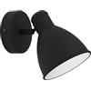 Eglo Applique LED per interni di San Peri 1, lampada da parete industriale | con faretto mobile, in metallo in bianco e nero, illuminazione per corridoio e soggiorno, lampadina GU10 inclusa
