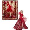 Barbie Signature Doll, 2024 Holiday Blonde Fashion Doll con Abito e Gonna a Quad
